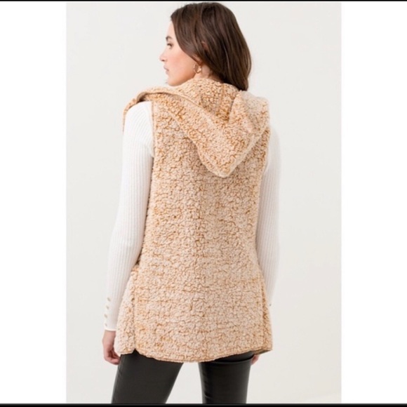 NEW!!! Faux Sherpa Hooded Vest - Picture 3 of 3